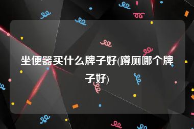 坐便器买什么牌子好(蹲厕哪个牌子好)