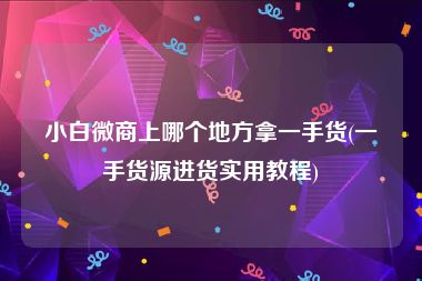 小白微商上哪个地方拿一手货(一手货源进货实用教程)