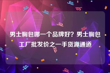 男士胸包哪一个品牌好？男士胸包工厂批发价之一手货源通道
