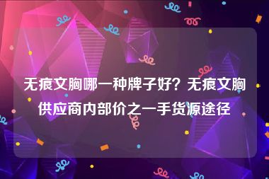 无痕文胸哪一种牌子好？无痕文胸供应商内部价之一手货源途径