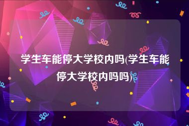 学生车能停大学校内吗(学生车能停大学校内吗吗)