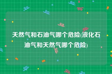 天然气和石油气哪个危险(液化石油气和天然气哪个危险)