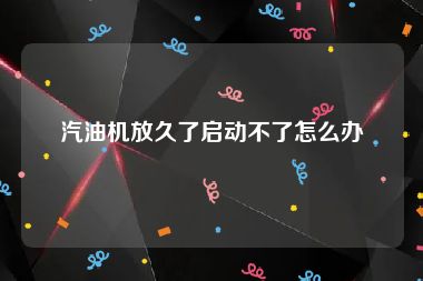 汽油机放久了启动不了怎么办