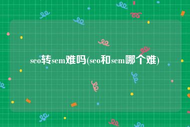 seo转sem难吗(seo和sem哪个难)