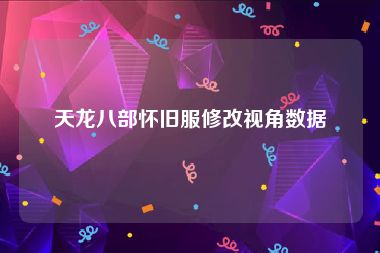 天龙八部怀旧服修改视角数据
