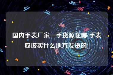国内手表厂家一手货源在哪(手表应该买什么地方发货的)