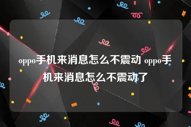 oppo手机来消息怎么不震动 oppo手机来消息怎么不震动了