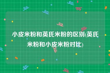 小皮米粉和英氏米粉的区别(英氏米粉和小皮米粉对比)
