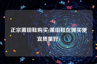 正宗莆田鞋购买(莆田鞋在哪买便宜质量好)
