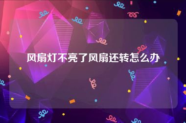 风扇灯不亮了风扇还转怎么办