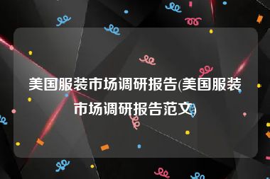 美国服装市场调研报告(美国服装市场调研报告范文)