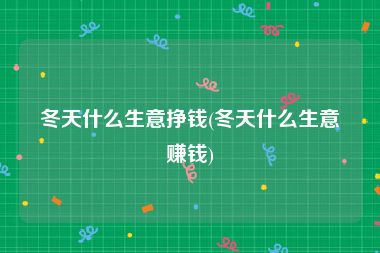 冬天什么生意挣钱(冬天什么生意赚钱)