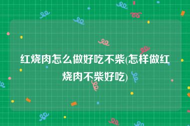 红烧肉怎么做好吃不柴(怎样做红烧肉不柴好吃)