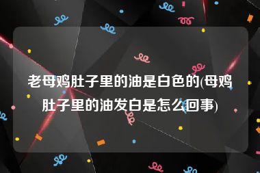 老母鸡肚子里的油是白色的(母鸡肚子里的油发白是怎么回事)