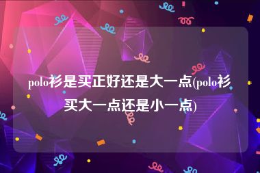 polo衫是买正好还是大一点(polo衫买大一点还是小一点)