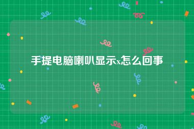 手提电脑喇叭显示x怎么回事