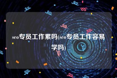 seo专员工作累吗(seo专员工作容易学吗)