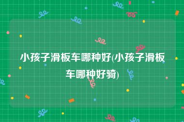 小孩子滑板车哪种好(小孩子滑板车哪种好骑)