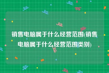 销售电脑属于什么经营范围(销售电脑属于什么经营范围类别)