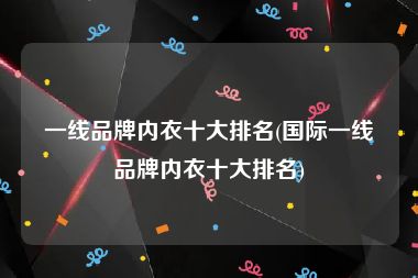 一线品牌内衣十大排名(国际一线品牌内衣十大排名)