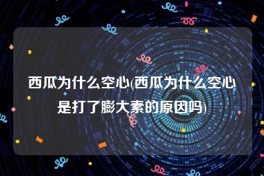 西瓜为什么空心(西瓜为什么空心是打了膨大素的原因吗)