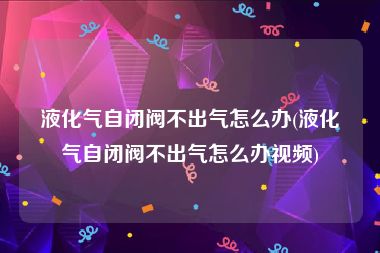 液化气自闭阀不出气怎么办(液化气自闭阀不出气怎么办视频)