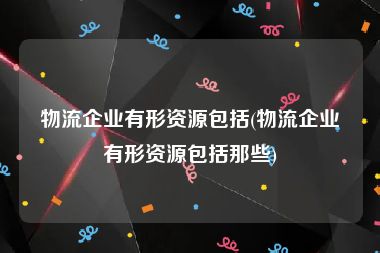 物流企业有形资源包括(物流企业有形资源包括那些)