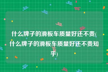 什么牌子的滑板车质量好还不贵(什么牌子的滑板车质量好还不贵知乎)