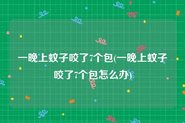 一晚上蚊子咬了7个包(一晚上蚊子咬了7个包怎么办)