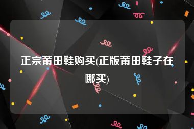 正宗莆田鞋购买(正版莆田鞋子在哪买)