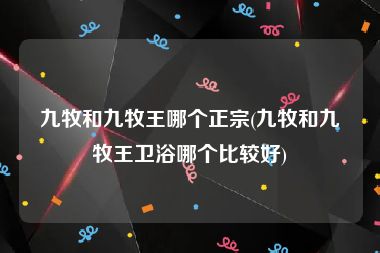 九牧和九牧王哪个正宗(九牧和九牧王卫浴哪个比较好)