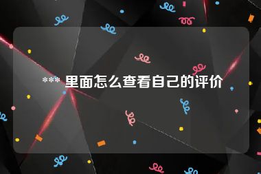  *** 里面怎么查看自己的评价