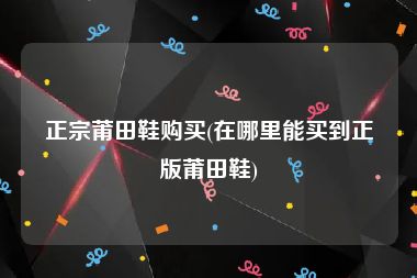 正宗莆田鞋购买(在哪里能买到正版莆田鞋)