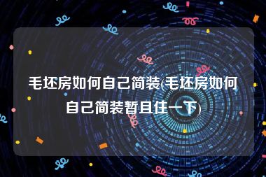 毛坯房如何自己简装(毛坯房如何自己简装暂且住一下)
