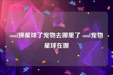 soul换星球了宠物去哪里了 soul宠物星球在哪