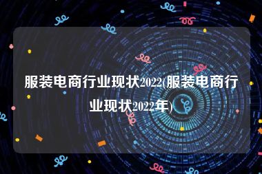 服装电商行业现状2022(服装电商行业现状2022年)