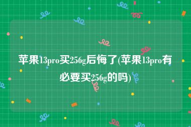苹果13pro买256g后悔了(苹果13pro有必要买256g的吗)