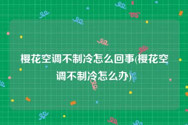 樱花空调不制冷怎么回事(樱花空调不制冷怎么办)
