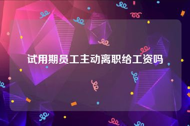 试用期员工主动离职给工资吗