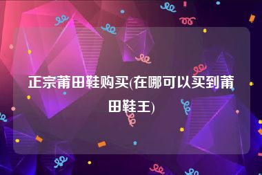 正宗莆田鞋购买(在哪可以买到莆田鞋王)