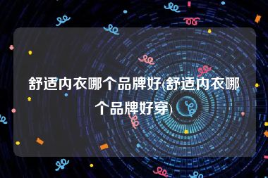 舒适内衣哪个品牌好(舒适内衣哪个品牌好穿)
