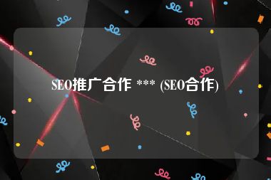 SEO推广合作 *** (SEO合作)