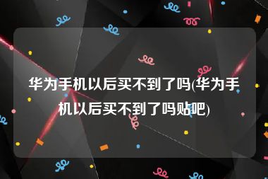 华为手机以后买不到了吗(华为手机以后买不到了吗贴吧)