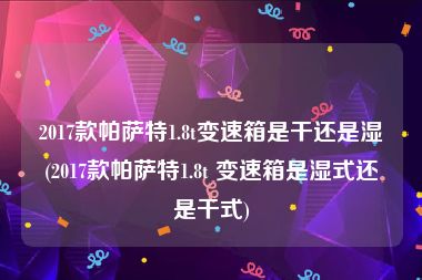 2017款帕萨特1.8t变速箱是干还是湿(2017款帕萨特1.8t 变速箱是湿式还是干式)