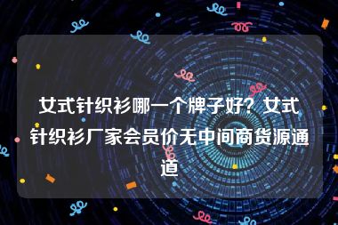 女式针织衫哪一个牌子好？女式针织衫厂家会员价无中间商货源通道