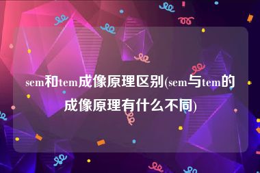sem和tem成像原理区别(sem与tem的成像原理有什么不同)