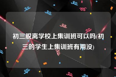 初三脱离学校上集训班可以吗(初三的学生上集训班有用没)