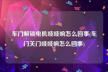 车门解锁电机吱吱响怎么回事(车门关门吱吱响怎么回事)