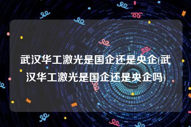武汉华工激光是国企还是央企(武汉华工激光是国企还是央企吗)