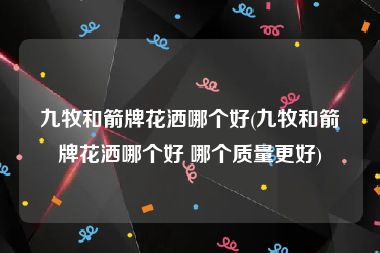 九牧和箭牌花洒哪个好(九牧和箭牌花洒哪个好 哪个质量更好)